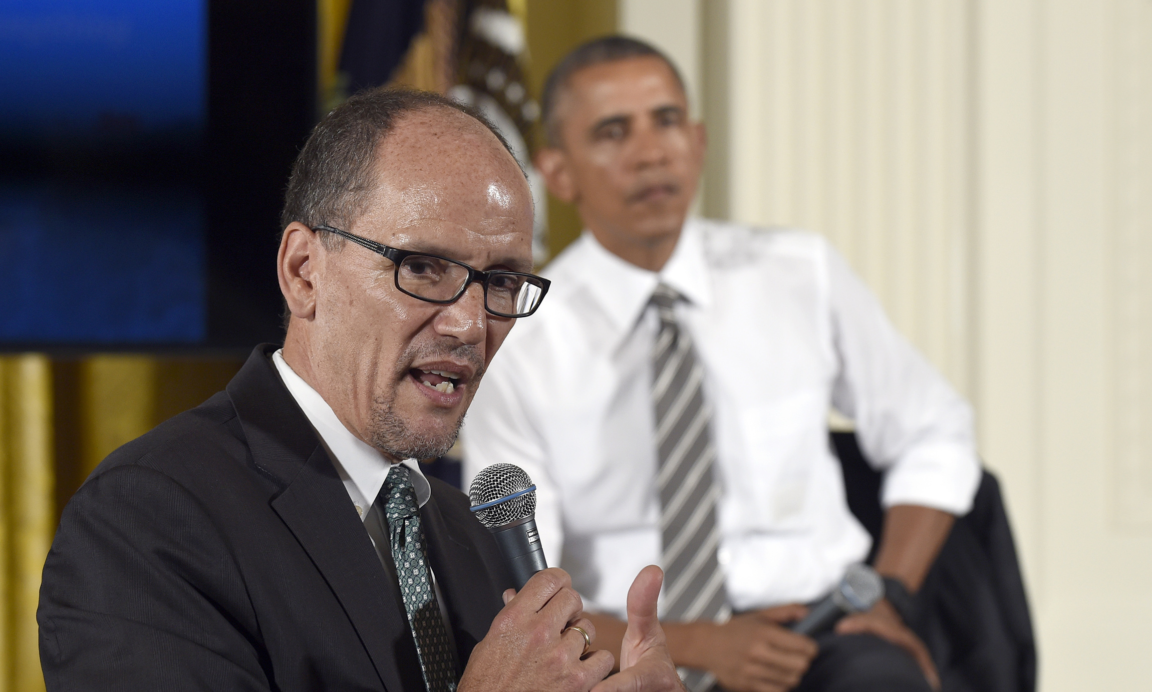 Obama declines to endorse his labor secretary for DNC chief
