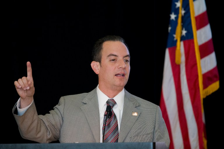 Republican National Committee Chairman Reince Priebus doesn't think a Donald Trump or Ted Cruz nominee would tear the GOP apart. (AP Photo/Matt Rourke)