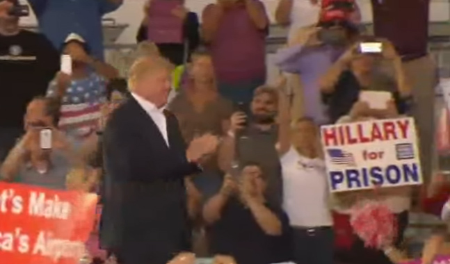 ‘Hillary for Prison’ sign spotted at Trump rally