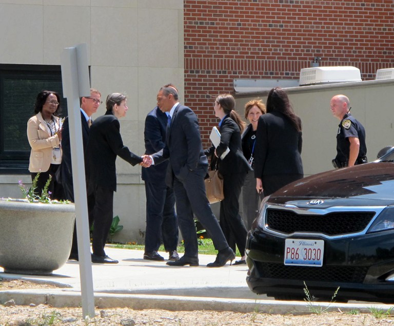 President Obama's deputy chief of staff, shakes hands with officials at the Cincinnati VA Medical Center in 2014. A source in a recent report told reporters it was 