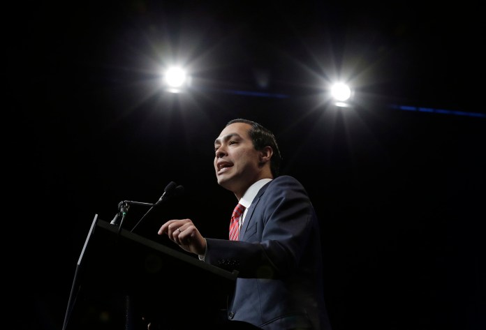 "It's in the DNA of the media to create a false equivalency," said HUD Secretary Julian Castro. (AP Photo/Eric Gay)