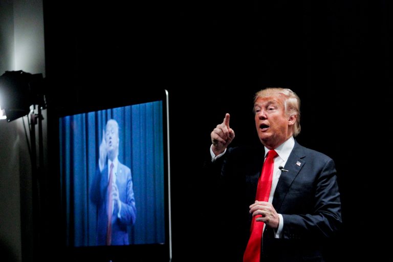 The paper compared Trump's campaign trail rhetoric to remarks from past controversial political figures. (AP Photo/Matthew Holst)