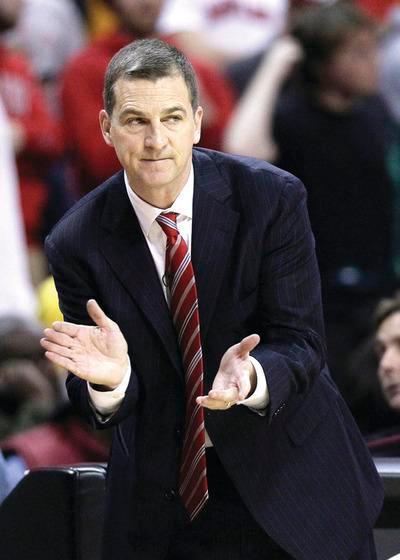 Maryland head coach Mark Turgeon looks on in the first half of an NCAA college basketball game against UNC Wilmington in College Park, Md., Sunday, Nov. 13, 2011.(AP Photo/Patrick Semansky)