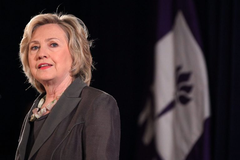 Democratic presidential frontrunner Hillary Clinton gives an economic speech at New York University on July 24, 2015 in New York City. (Photo by Spencer Platt/Getty Images)