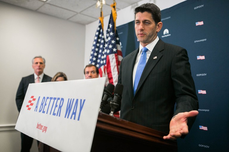 House Speaker Paul Ryan speaks at a press conference following a GOP conference meeting on Capitol Hill, Wednesday, September 21, 2016. (Graeme Jennings/Examiner)