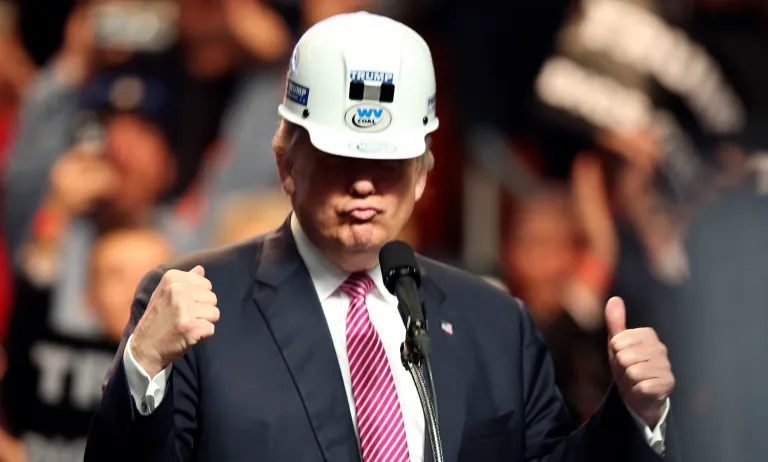 One of the biggest U.S. coal companies donated $100,000 to a super PAC dedicated to electing Republican presidential nominee Donald Trump the day before warning of mass layoffs at the company. (AP Photo/Steve Helber)