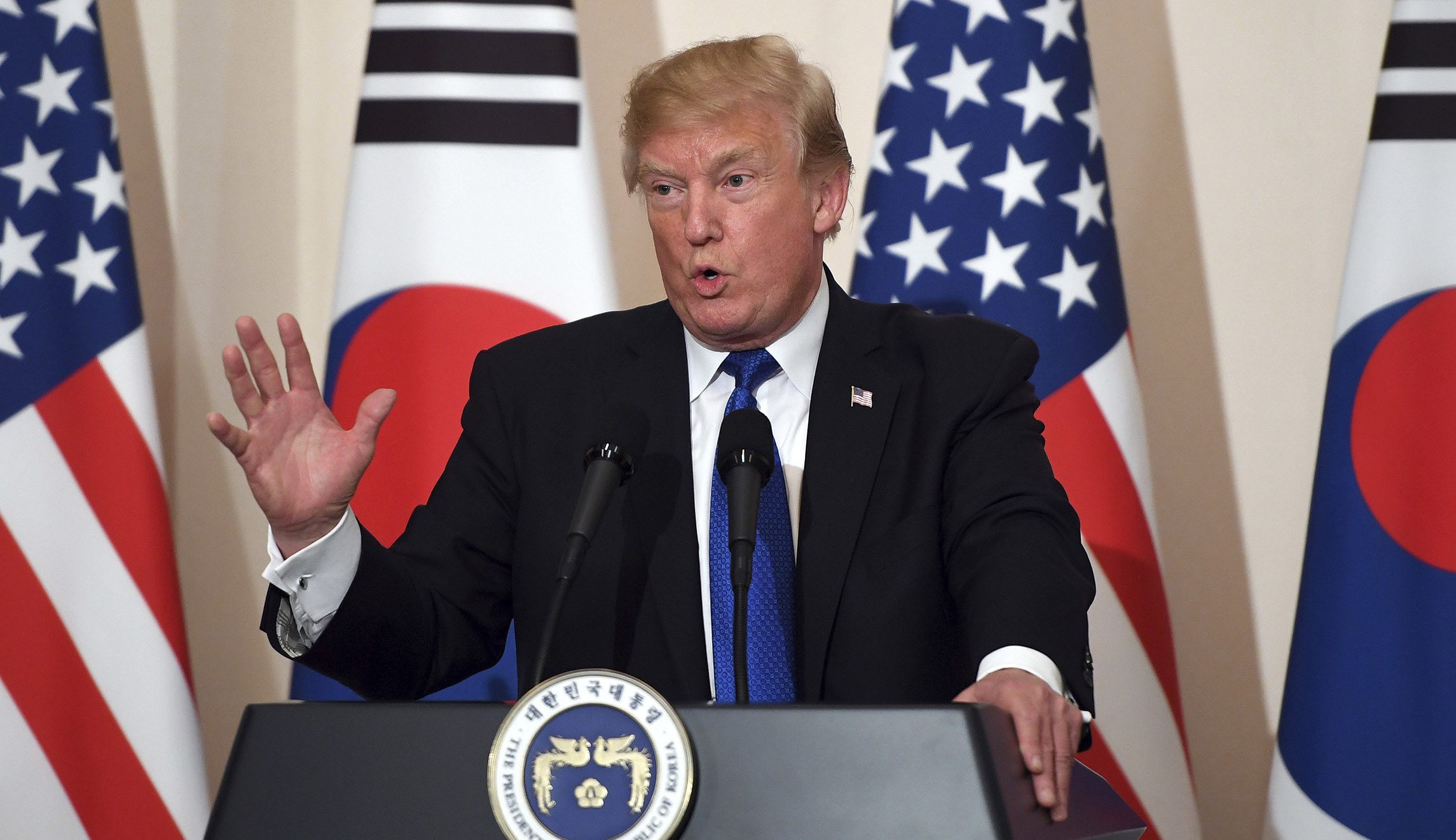 Protester removed from South Korean National Assembly ahead of Trump’s speech