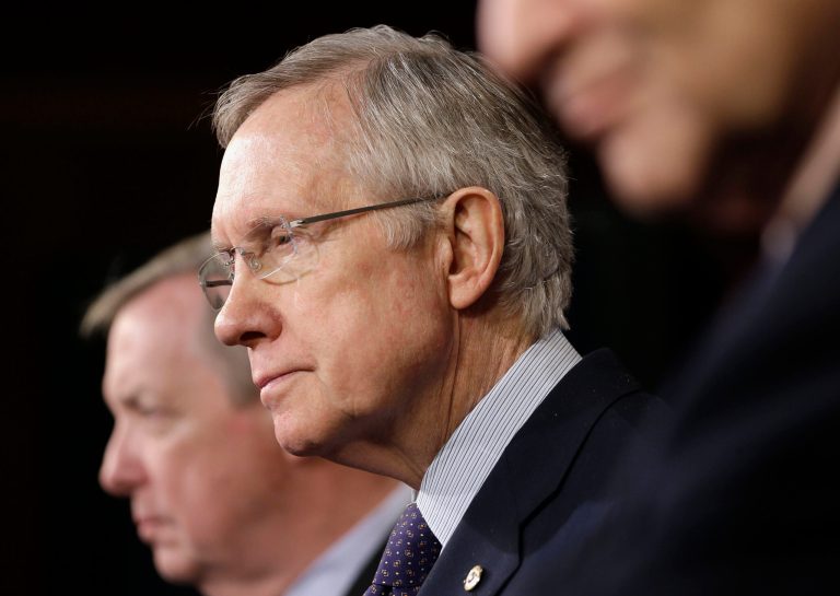 Senate Majority Leader Harry Reid says he'll meet with his Republican counterpart Mitch McConnell to discuss whether they can speed things up in the Senate and move on a budget agreement and a defense policy bill more quickly. (AP/Pablo Martinez Monsivais)