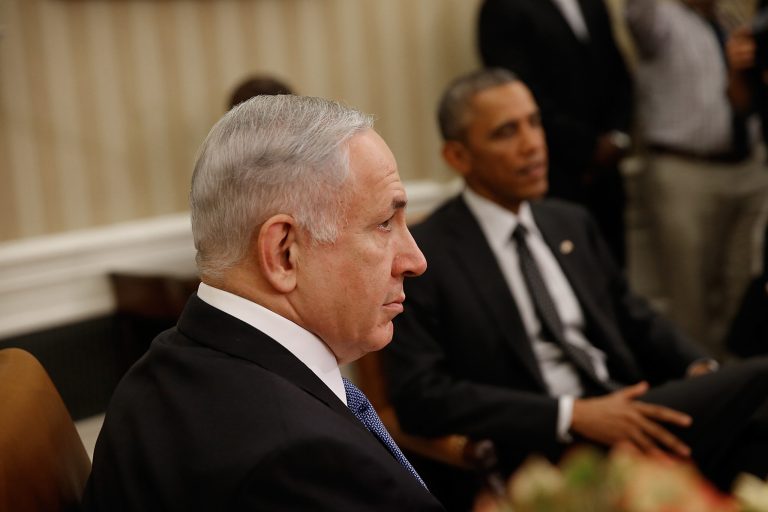 President Obama meets with Israeli Prime Minister Benjamin Netanyahu in the Oval Office of the White House on Oct. 1, 2014, in Washington. (Photo by Win McNamee/Getty images)