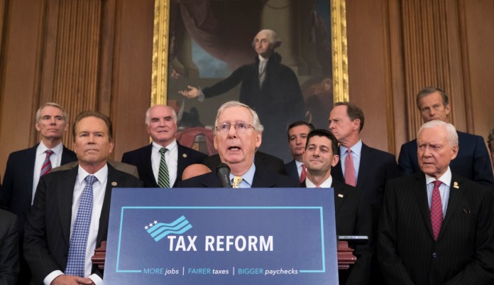 Republicans working on conferencing the House and Senate tax bills were still exchanging proposals between the two chambers Tuesday evening in anticipation of a public conference meeting on the bill Wednesday. (AP Photo/J. Scott Applewhite, file)