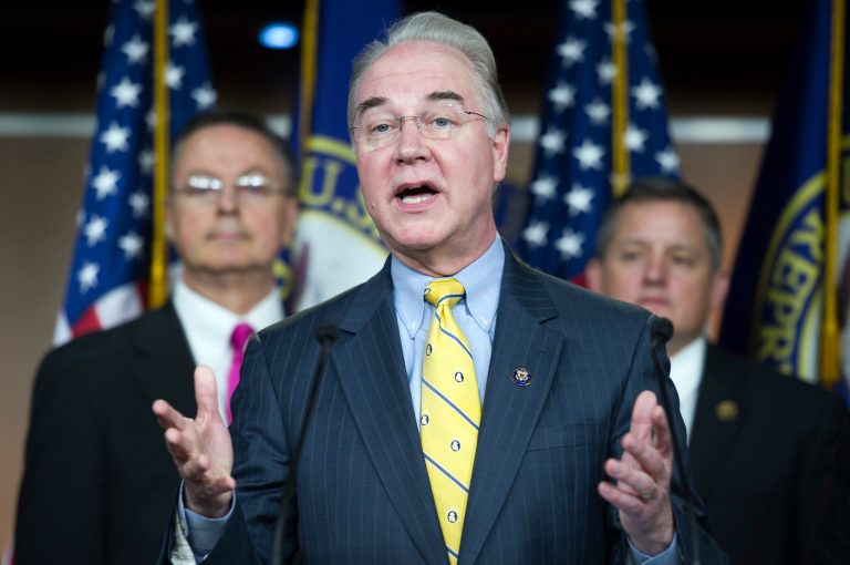 House Budget Committee Chairman Rep. Tom Price, R-Ga. speaks on Capitol Hill in Washington, Tuesday, March 17, 2015, to discuss a synopsis of the House Republican budget proposal as he announces the plan. The plan includes a boost in defense spending but cuts in the Medicaid program for the poor, food stamps and health care subsidies. (AP Photo/Cliff Owen)