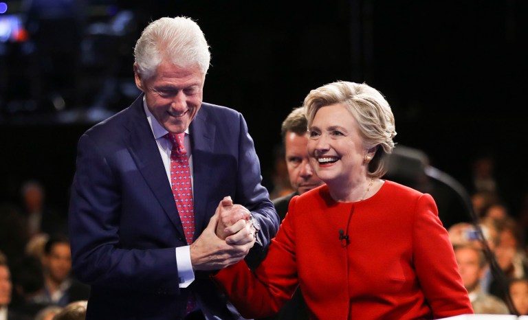 The Clintons are benefiting from outrage over Donald Trump's character flaws and treatment of women. (Joe Raedle/Pool via AP)