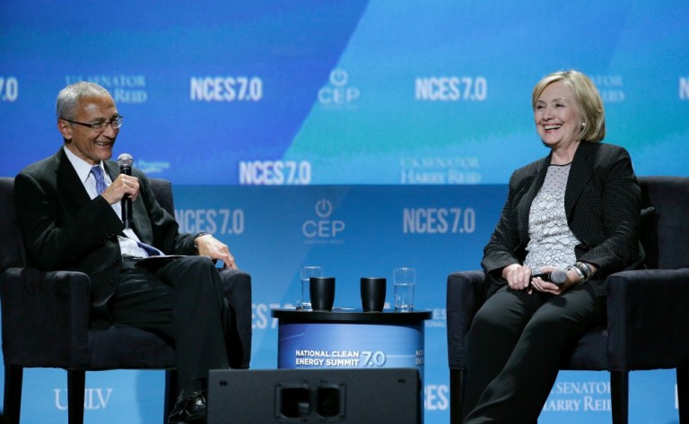 John Schindler argues that the Podestas should be required to submit filings indicating service to the Kremlin, and Hillary Clinton should say what role they will play in her administration if she is elected president. (AP Photo)