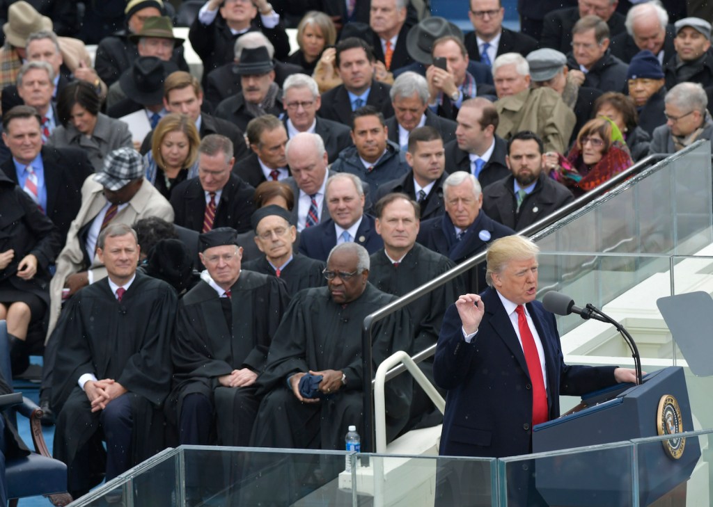 Trump’s inaugural speech draws partisan cheers, jeers