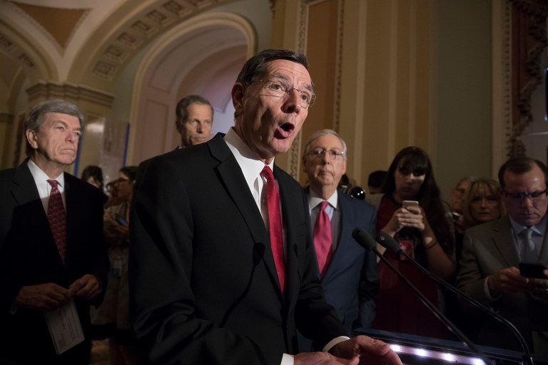Lawmakers are relishing the chance to avoid talking about controversies surrounding President Trump. (AP Photo/J. Scott Applewhite)