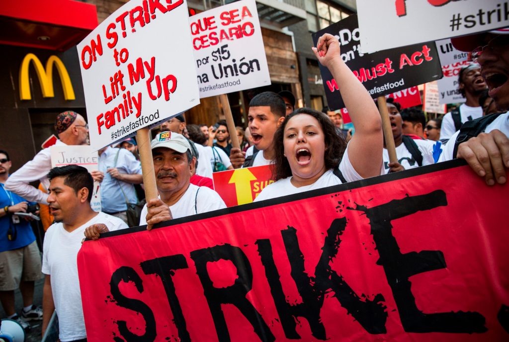 Union-backed ‘Fight for $15’ minimum wage protesters block traffic, prompt arrests