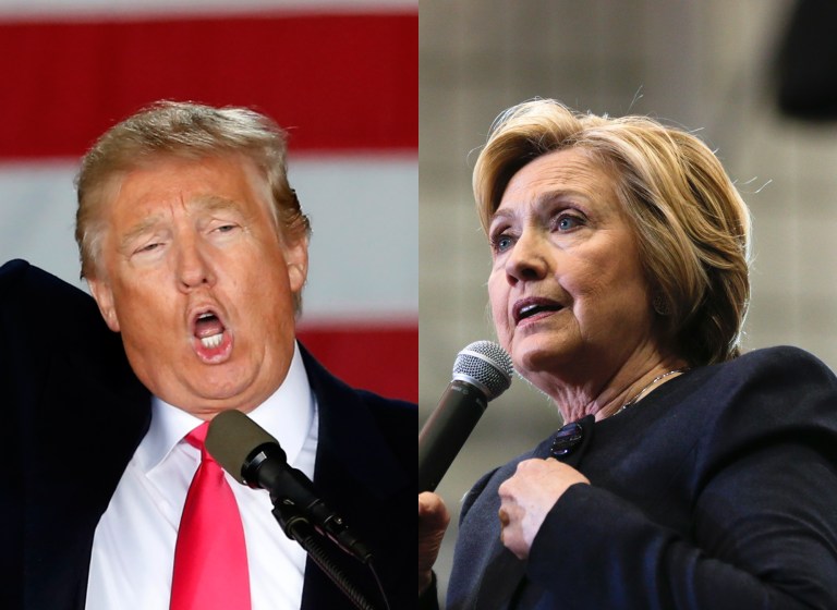 With negative ratings above 60 percent, Donald Trump is the only Republican candidate Hillary Clinton easily defeats, according to available polls. (AP Photos)