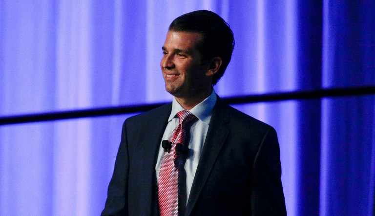 Donald Trump Jr. mocked Hillary Clinton for joking that she might dress up as the president for Halloween. 