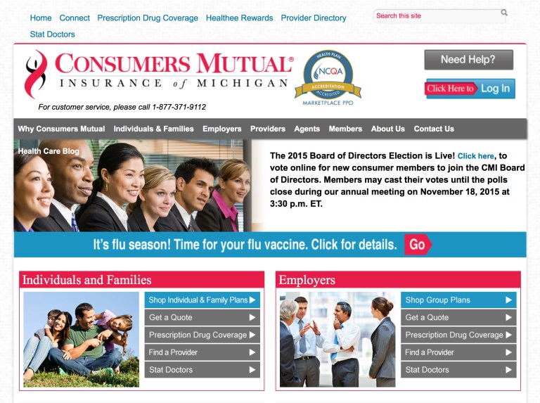Michigan's Consumers Mutual Insurance announced late Tuesday it would not offer plans in 2016, making it the 12th Obamacare consumer-operatedÂ and orientedÂ plan to close up. (Screenshot)