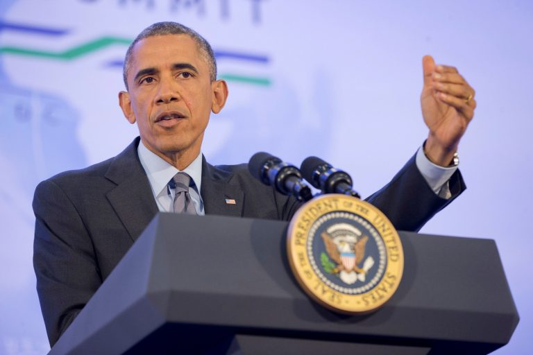 President Obama speaks during his news conference at the U.S.-African Leaders Summit, Wednesday, Aug. 6, 2014 at the State Department in Washington. (AP Photo/Pablo Martinez Monsivais)