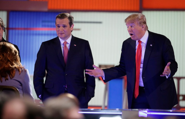 Cruz directly rebutted Donald Trump's attacks on his presidential eligibility and liberal past. (AP Photo/Chuck Burton)
