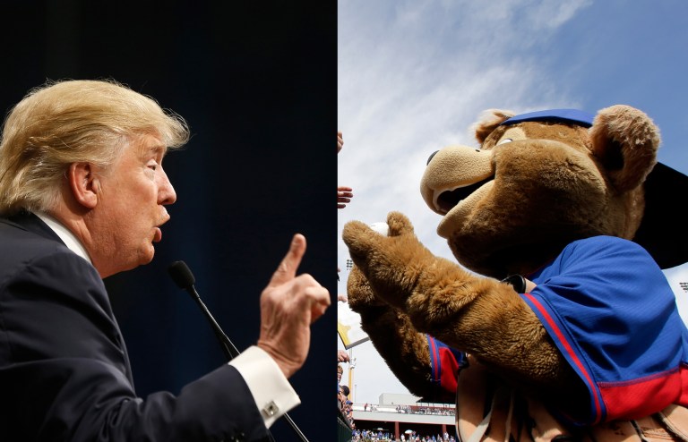 Donald Trump has a warning for the family that owns the Chicago Cubs baseball team. (AP Photos)