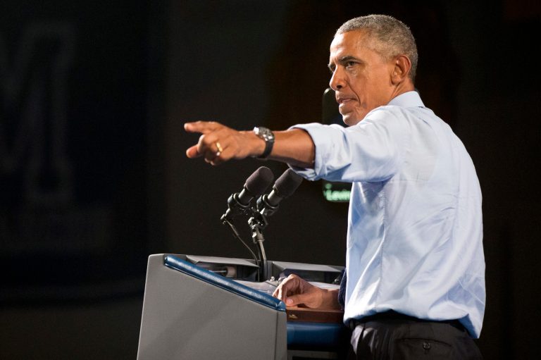 President Obama speaks at Macomb Community College, Wednesday, Sept. 9, 2015, in Warren, Mich. Obama announces new steps to expand apprenticeships and a push to make community college free for responsible students. (AP Photo/Andrew Harnik)