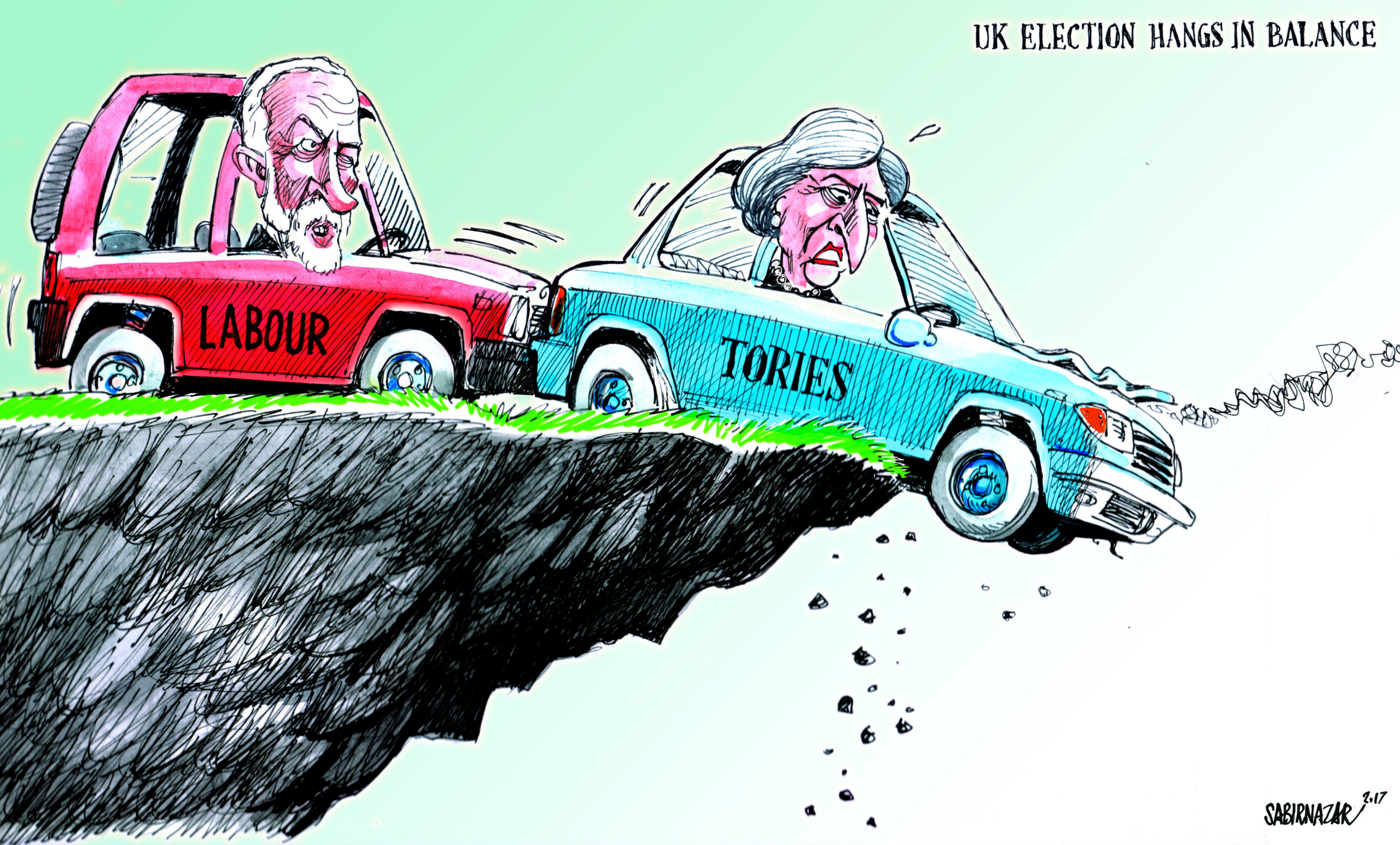 Editorial cartoon: UK elections hangs in balance