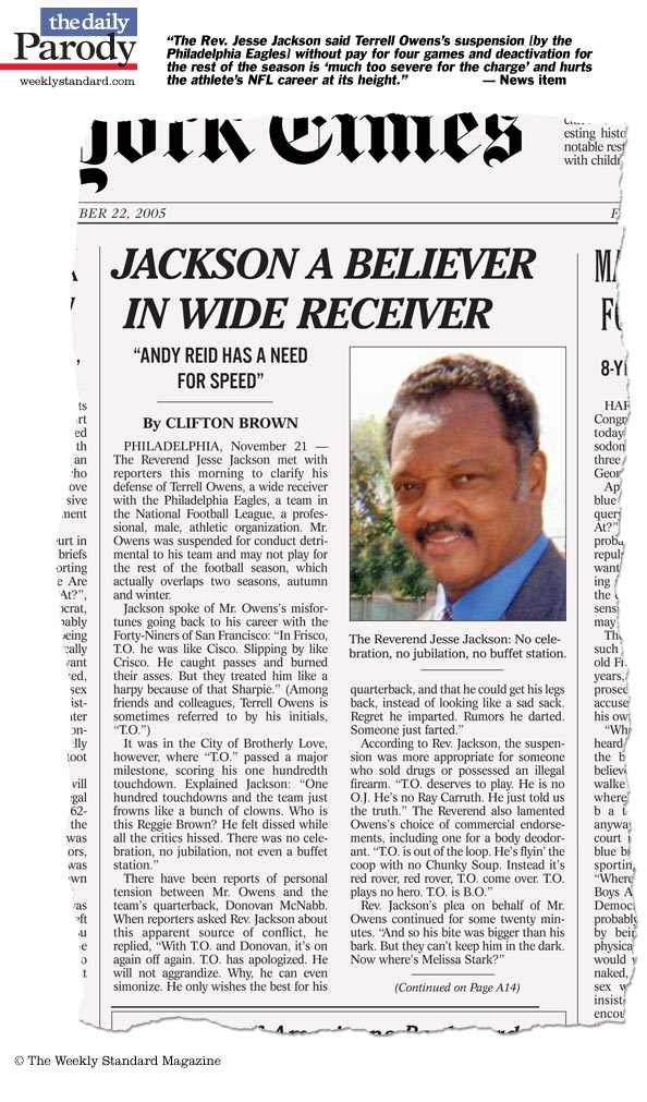 Jesse JacksonStands Up for T.O.