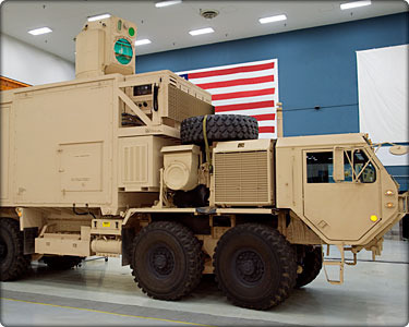 Directed-energy weapons being developed for the U.S. military by Boeing include this vehicle, which includes a laser mounted on top of a tactical truck. (Photo: Boeing)