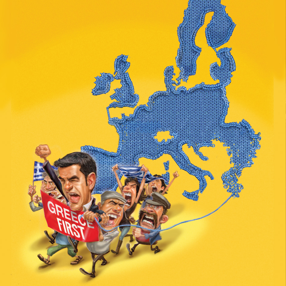 The Flag-Waving Greek Left