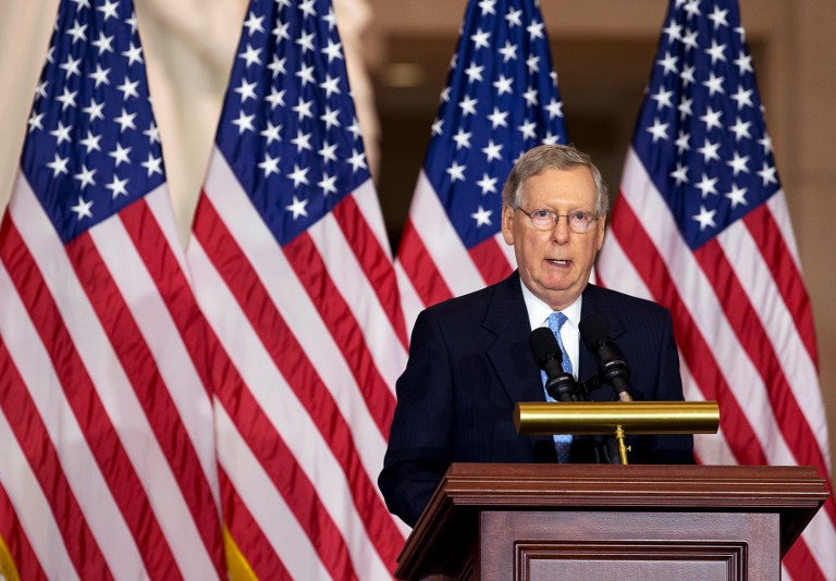 Senate Majority Leader Mitch McConnell said he would make sure that the government funding bill will include healthcare benefits for retired coal miners. (AP Photo/Manuel Balce Ceneta)