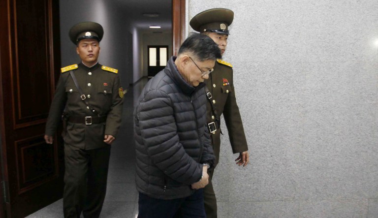 North Korea said Hyeon Soo Lim was released because of his poor health. (AP Photo/Jon Chol Jin)