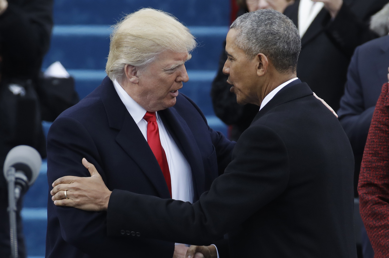 In his brief inaugural address, Trump promised to be more ‘transformative’ than Obama