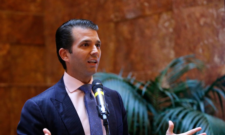 It seems that Trump Jr. just forfeited his credibility. (AP Photo/Kathy Willens)