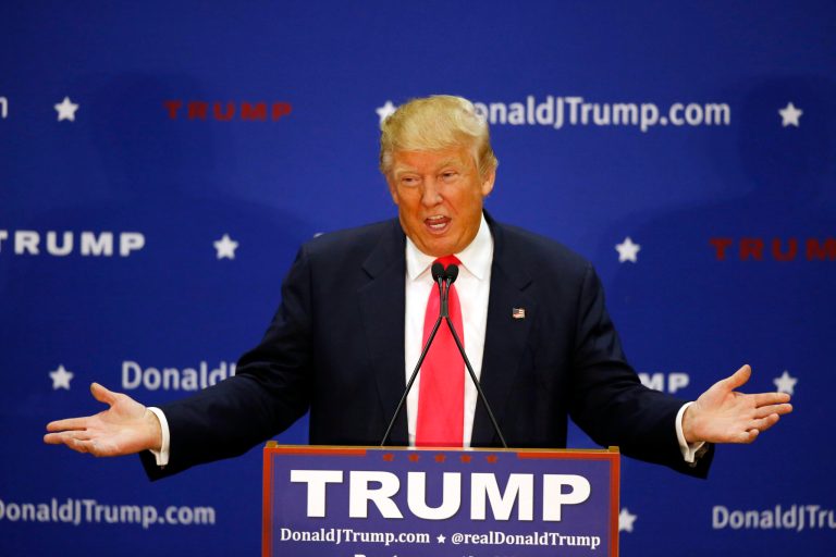 Donald Trump leads Marco Rubio by double digits in all four polls. (AP Photo/Robert F. Bukaty)