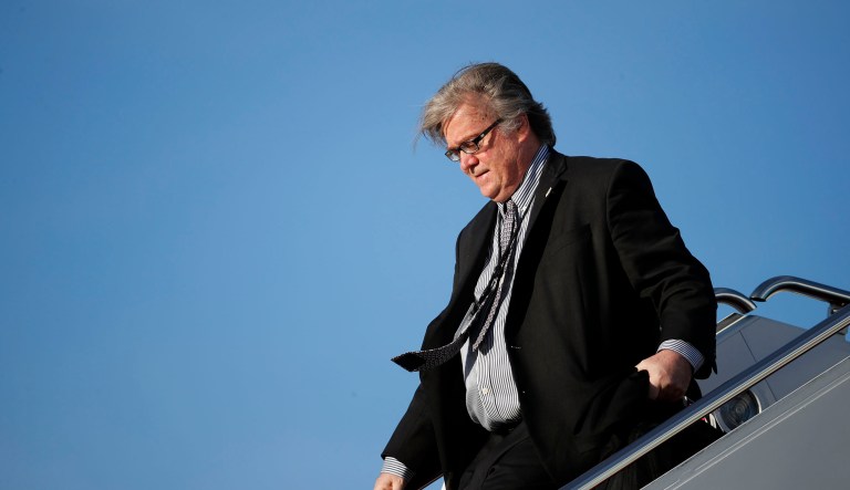 Steve Bannon is going all in for Roy Moore in the upcoming GOP runoff for Alabama's U.S. Senate contest, opposing President Trump's favored candidate, incumbent Sen. Luther Strange. (AP Photo/Alex Brandon)