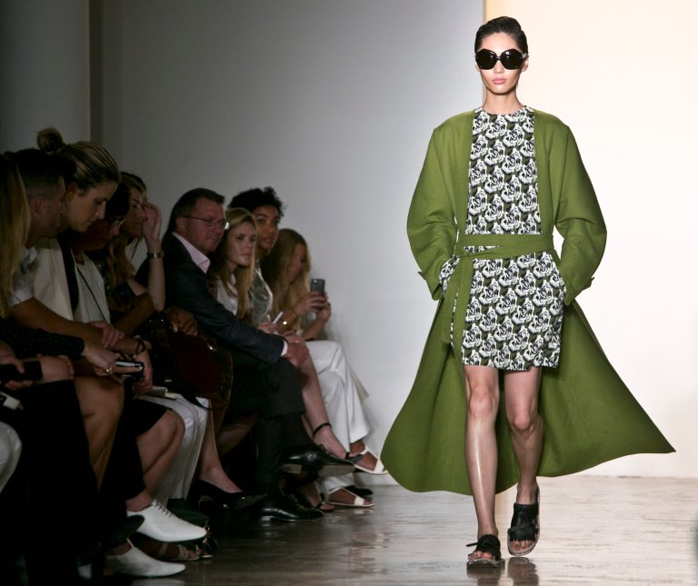 Fashion from Peter Som Spring 2015 collection is modeled during Fashion Week on Friday, Sept. 5, 2014 in New York.  (AP Photo/Bebeto Matthews)