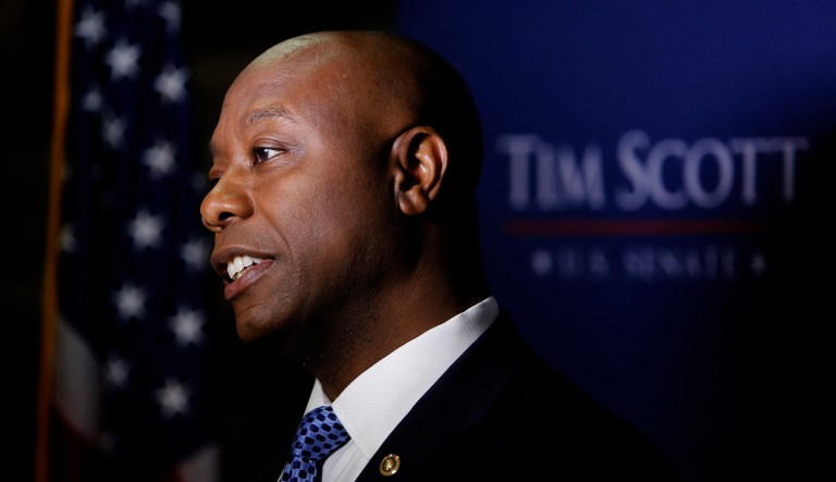 This is not the first time this year Scott has responded to racist Internet comments. (AP Photo/Mic Smith)