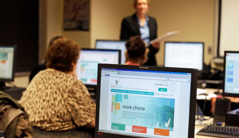 The percentage of people without health insurance rose slightly during the second quarter of 2017 as Obamacare faces uncertainty and the cost of coverage soared for enrollees who don't qualify for federal subsidies. (AP Photo/Jim Mone, File)