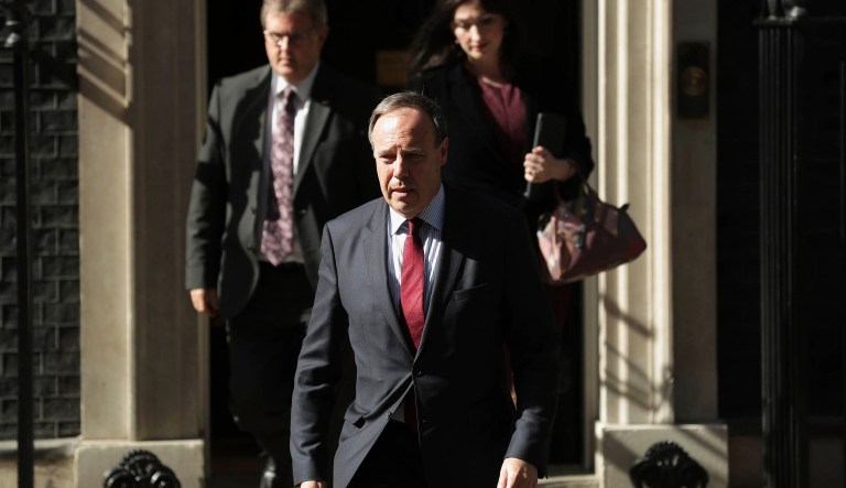 DUP deputy leader Nigel Dodds leaves 10 Downing Street following a meeting with Britain's Prime Minister Theresa May in London, Thursday June 15, 2017. (AP Photo/Tim Ireland)