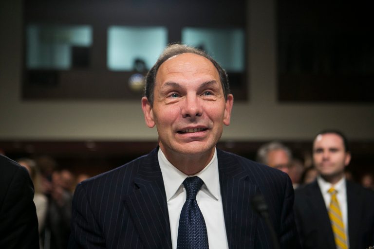 Veterans Affairs nominee Robert McDonald arrives at the Senate Veterans Affairs Committee on Capitol Hill, in Washington, on July 22nd, 2014.