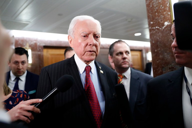 Sen. Orrin Hatch, R-Utah, pleaded with senators and President Trump to end the partisan fighting that has led to fights in the upper chamber this week. (AP Photo/Alex Brandon)