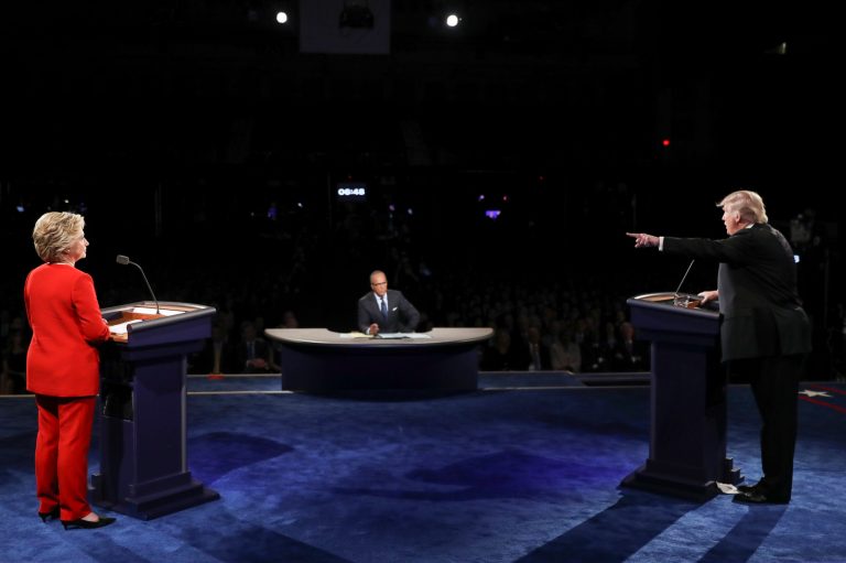 When a guy who rudely interrupts everyone he debates then interrupts a woman he debates, how is that sexism? (AP Photo)