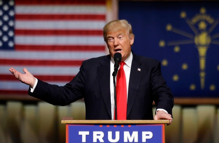 Republican presidential candidate Donald Trump told voters that he would forbid his generals from participating in television interviews if he's elected president. (AP Photo/Michael Conroy)