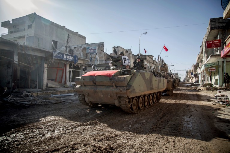 U.S. official says Trump administration approves providing heavier weapons to Syria's Kurds. (AP Photo/Mursel Coban, Depo Photos, File)