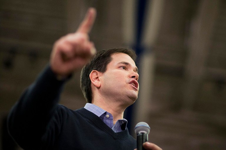 Sen. Marco Rubio asked the audience to think about abortion less as a political or legal issue and more as a human rights and moral one. (AP Photo/David Goldman)