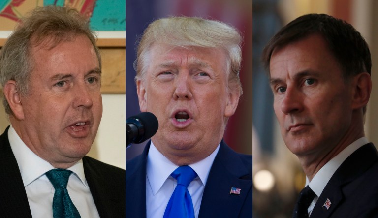 Kim Darroch, Donald Trump, Jeremy Hunt.