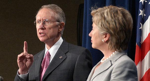 The potential Democratic team of Senate Majority Leader Harry Reid and Hillary Clinton. AP Photo