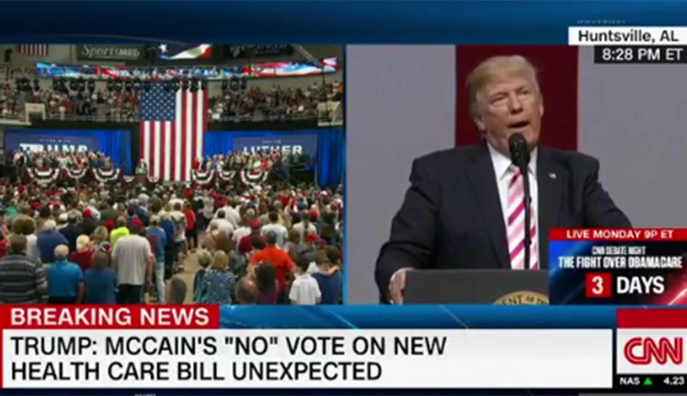 CNN touts split screen to disprove Trump on crowd size claims